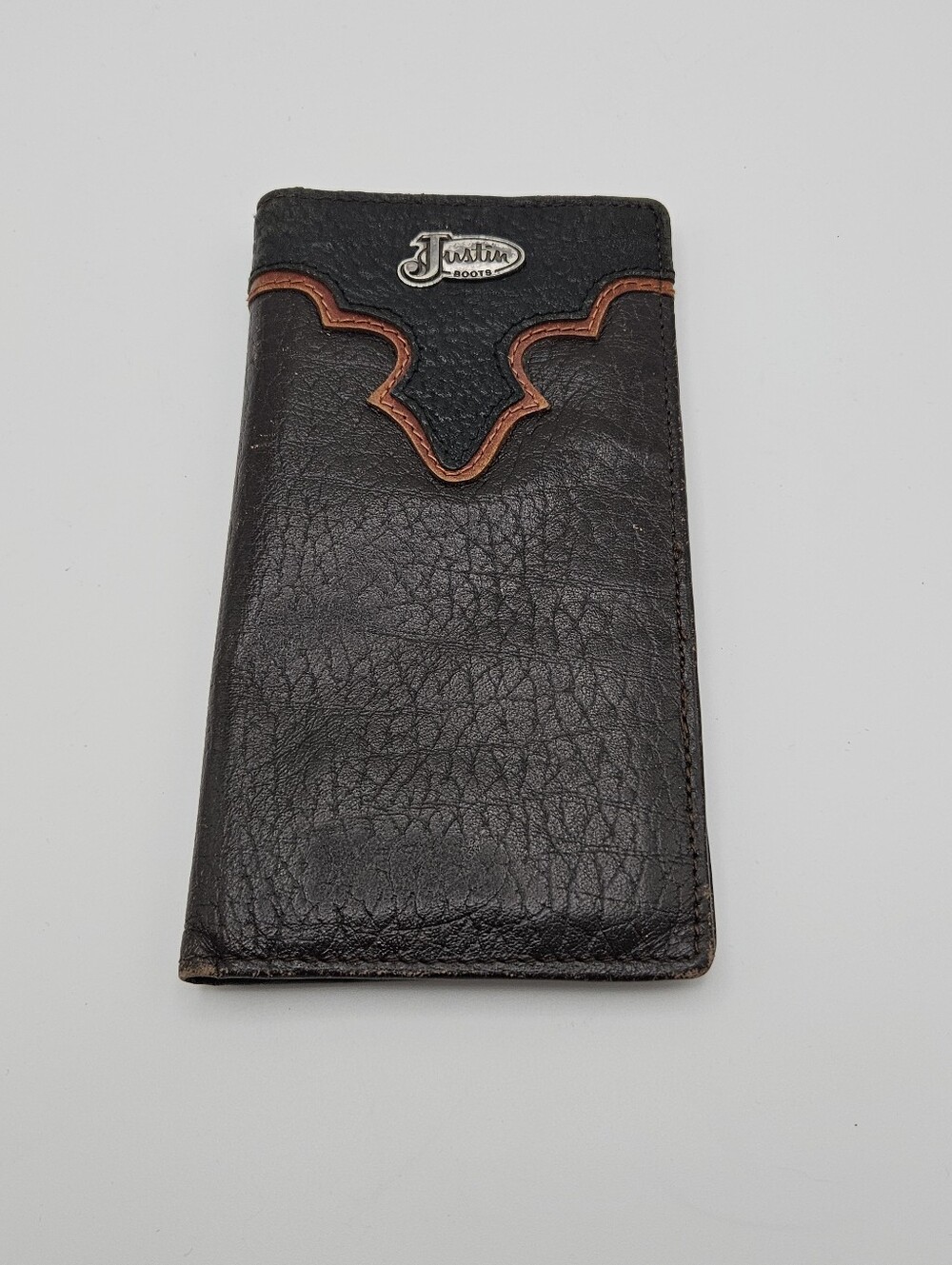 Justin Boots brown leather bifold long wallet